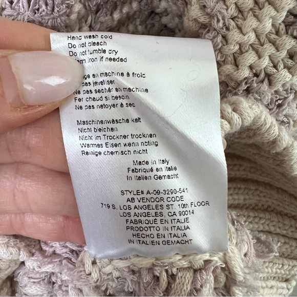 NWT Anine Bing Tommy Cardigan Sweater in Lavender and Cream - Picture 7 of 10